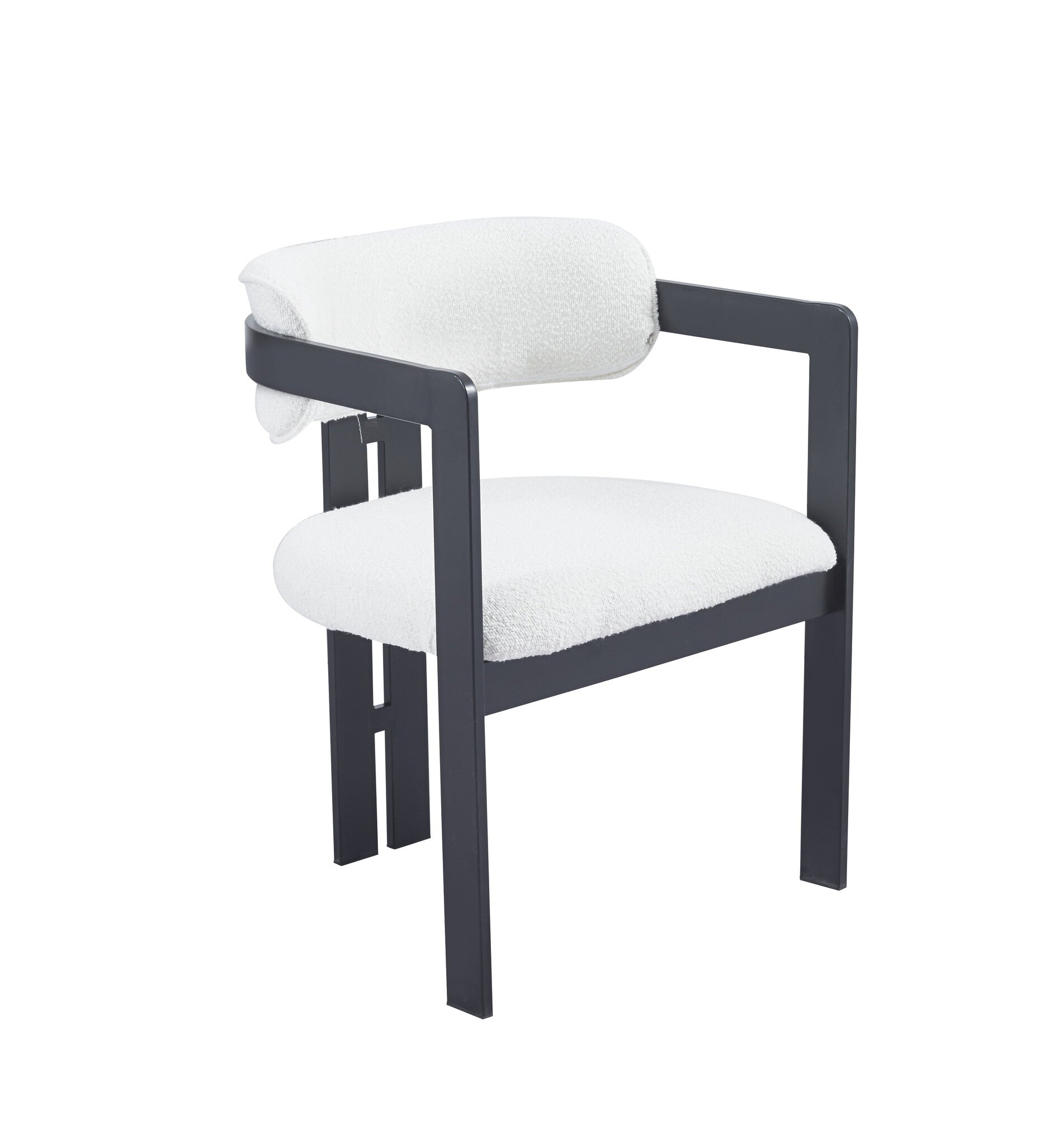 Eetkamerstoel Tribanto Bouclé Teddy stof - White