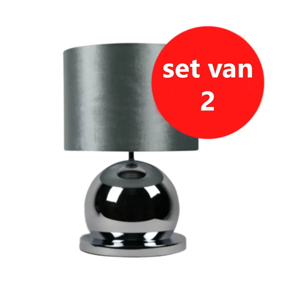 Tafellamp Veronique, voet smal, wit/chroom