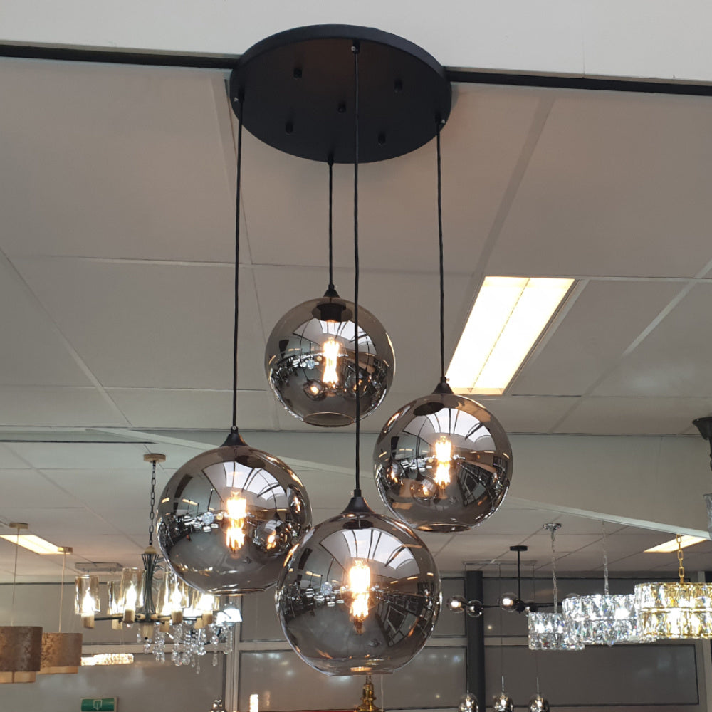 Hanglamp - Quattro Buns (Smoking Glass - 4 lichts rond)