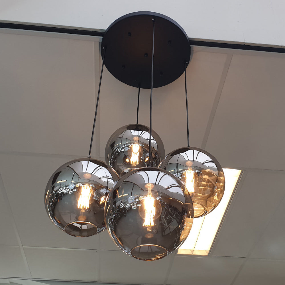 Hanglamp - Quattro Buns (Smoking Glass - 4 lichts rond)