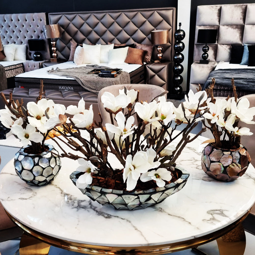 Schelpenvaas - Pearl - Lange Model - Magnolia Bloemen