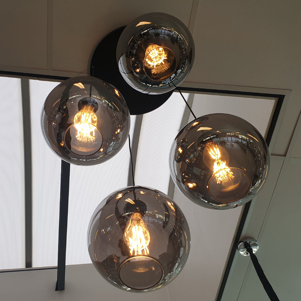 Hanglamp - Quattro Buns (Smoking Glass - 4 lichts rond)