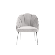 Emillia Chair - Fabric - Light Grey - Silver Legs