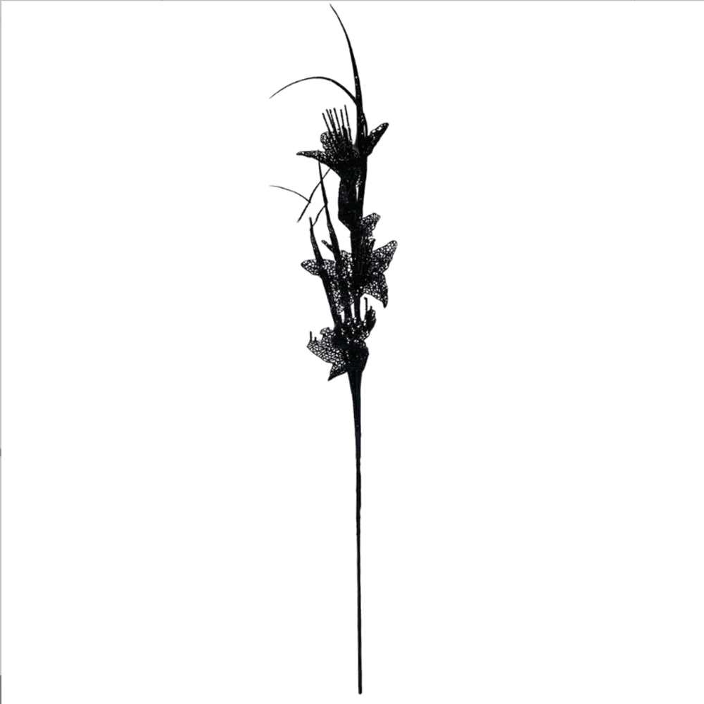 Kunsttak Lelie - Glitter - Zwart