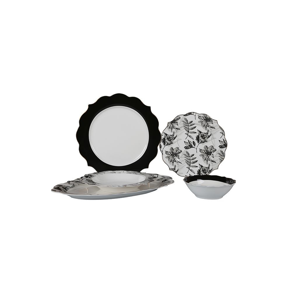 Bricard Dinner Set- Bron - Zwart 25-delig