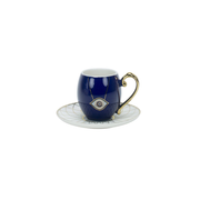 Turkish Espresso Set - Eslem - Blue/White 12-piece