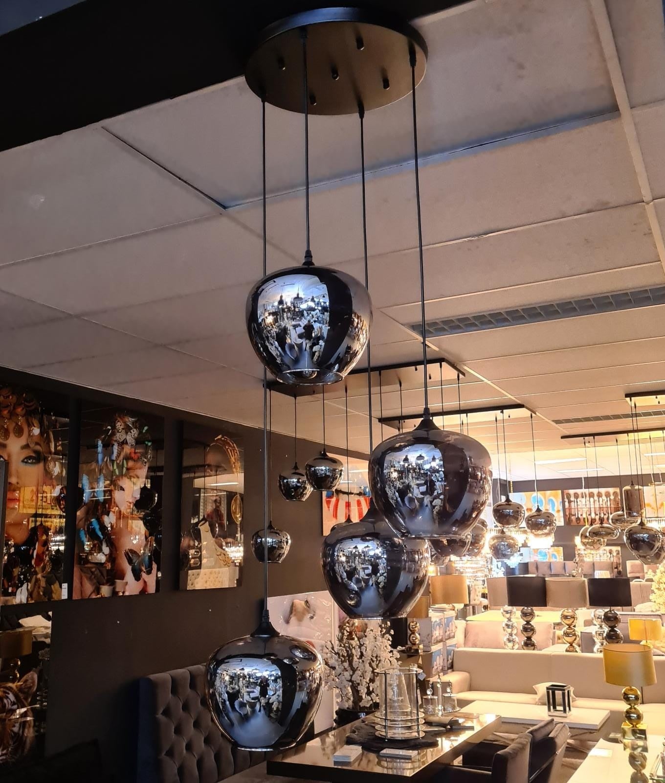 Hanglamp Apples 4 lichts - Smoky Glass (Smoking Glass)