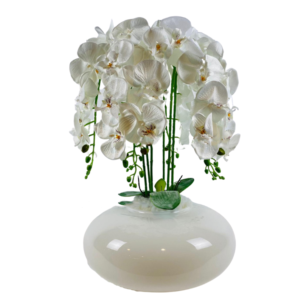 Kunstplant Orchidee Wit (XL)- in pot - Wit