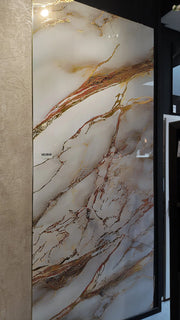 PVC Wandpaneel Marmer - Ivory Gold Lampen & Meer