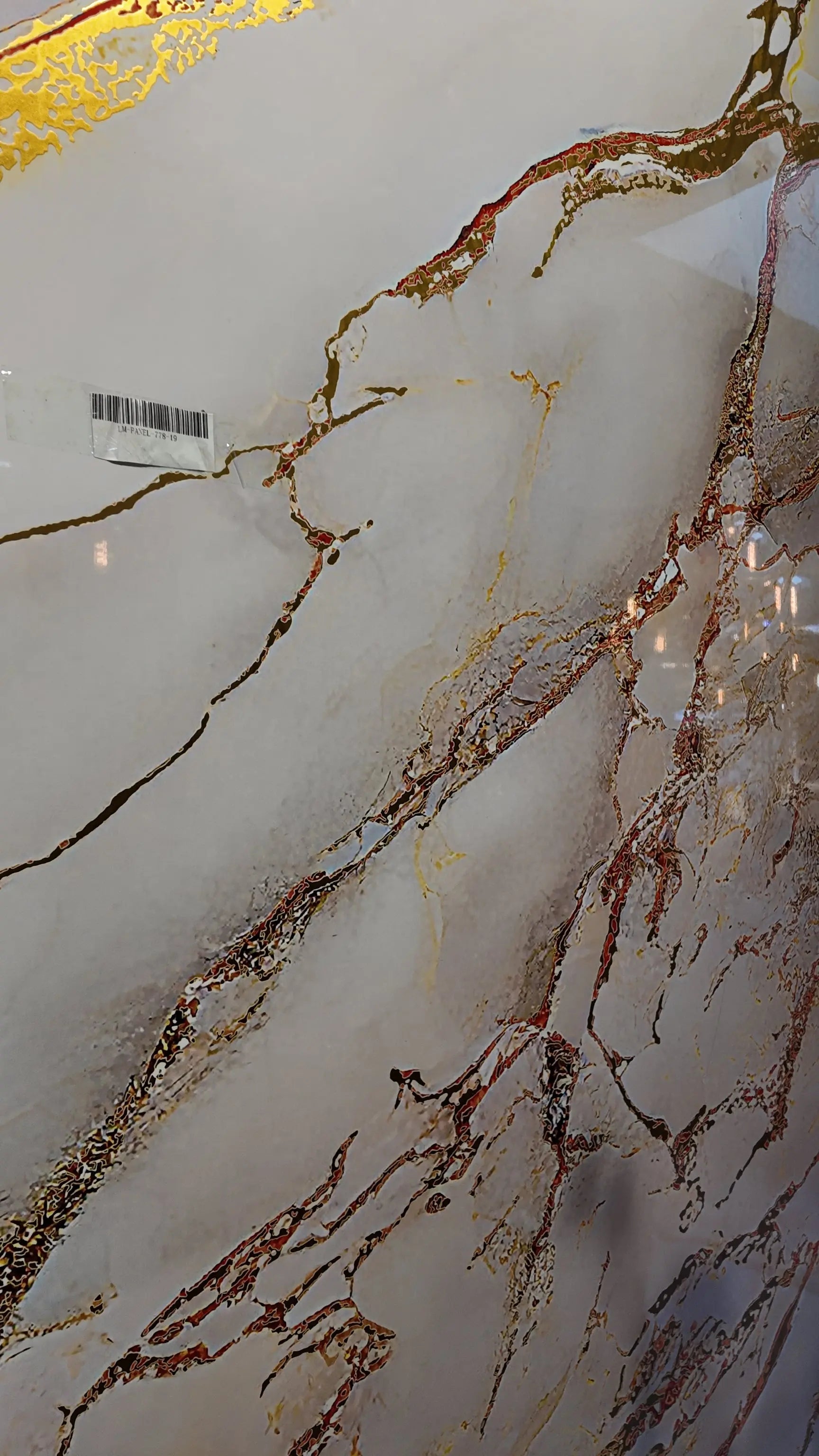 PVC Wandpaneel Marmer - Ivory Gold Lampen & Meer