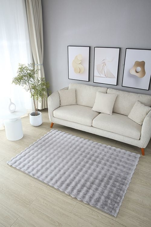Fluffy soft rug - L. Grey