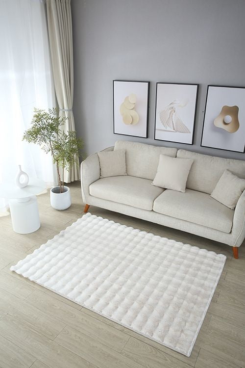 Fluffy soft rug - Cream