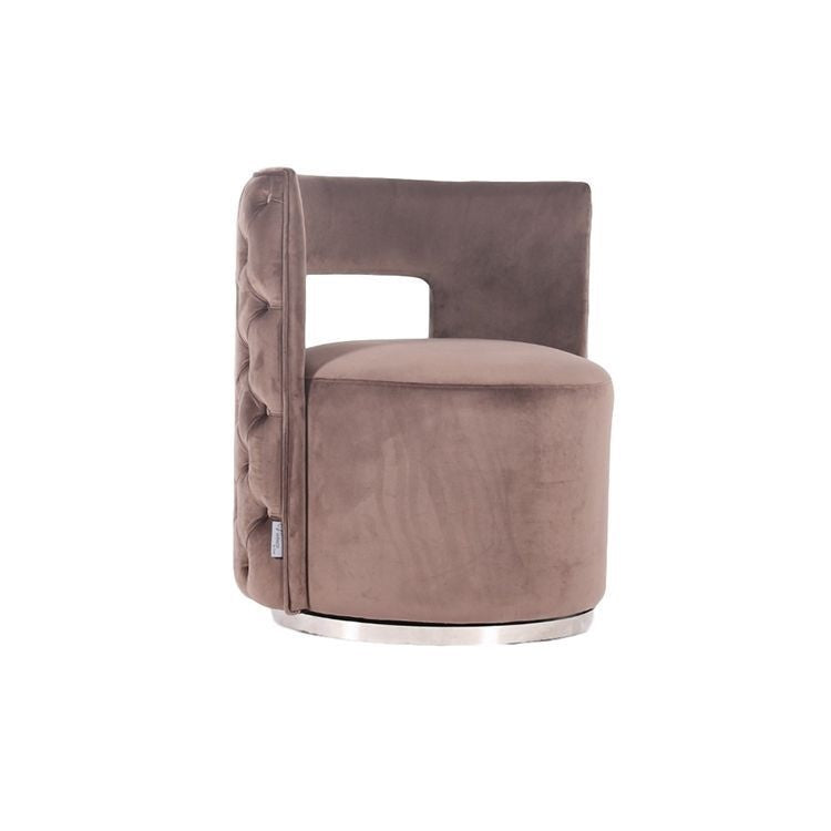 Draaifauteuil Piacenza Bruin velvet / zilver