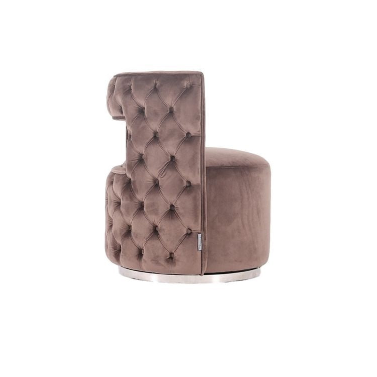 Draaifauteuil Piacenza Bruin velvet / zilver