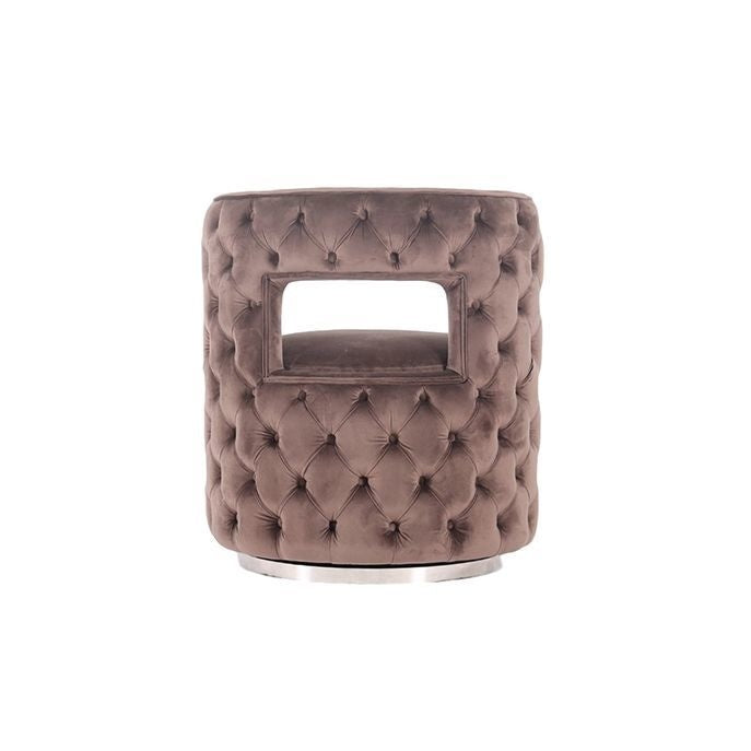 Draaifauteuil Piacenza Bruin velvet / zilver