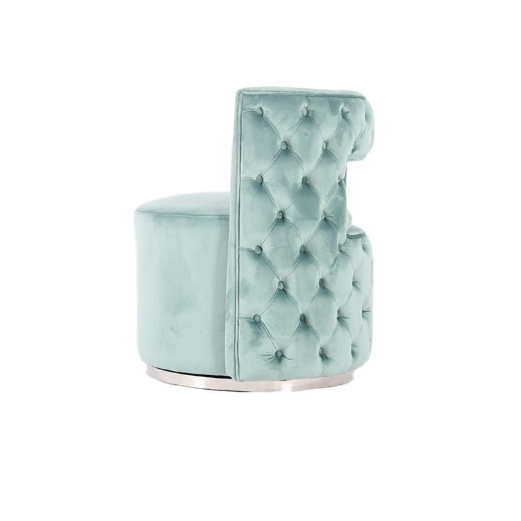 Draaifauteuil Piacenza Groen velvet / zilver