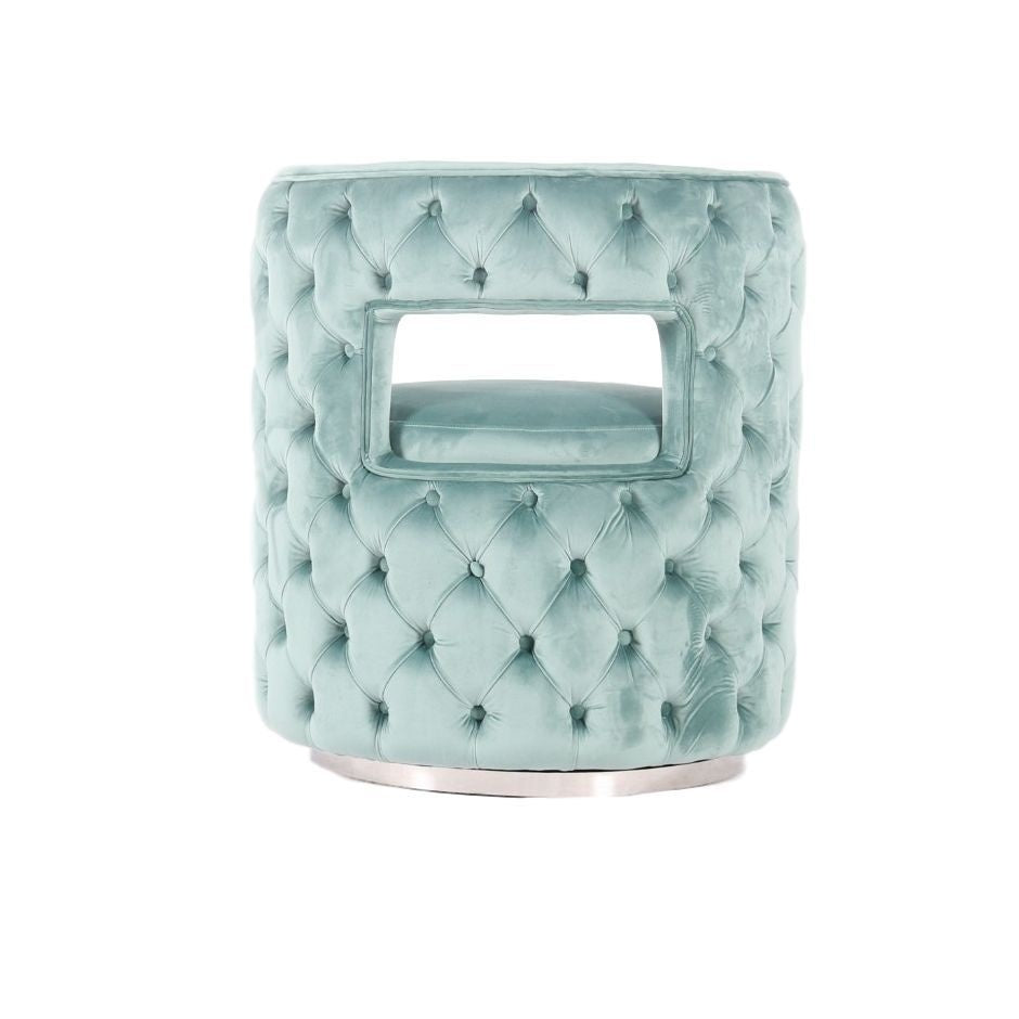 Draaifauteuil Piacenza Groen velvet / zilver