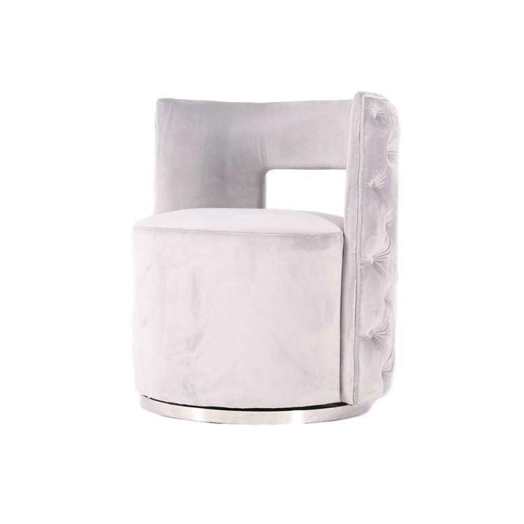 Draaifauteuil Piacenza Lichtgrijs velvet / zilver