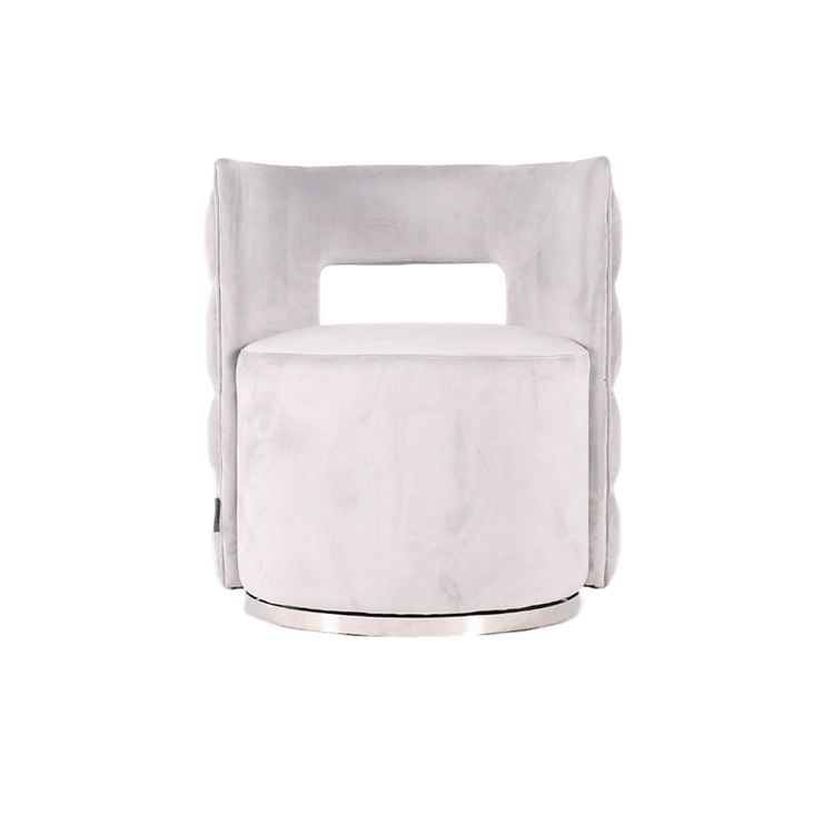 Draaifauteuil Piacenza Lichtgrijs velvet / zilver