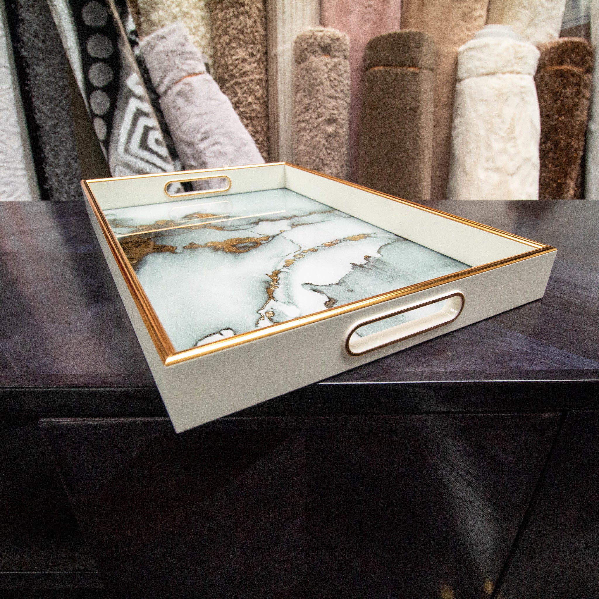 Tray Rectangle - Marble White