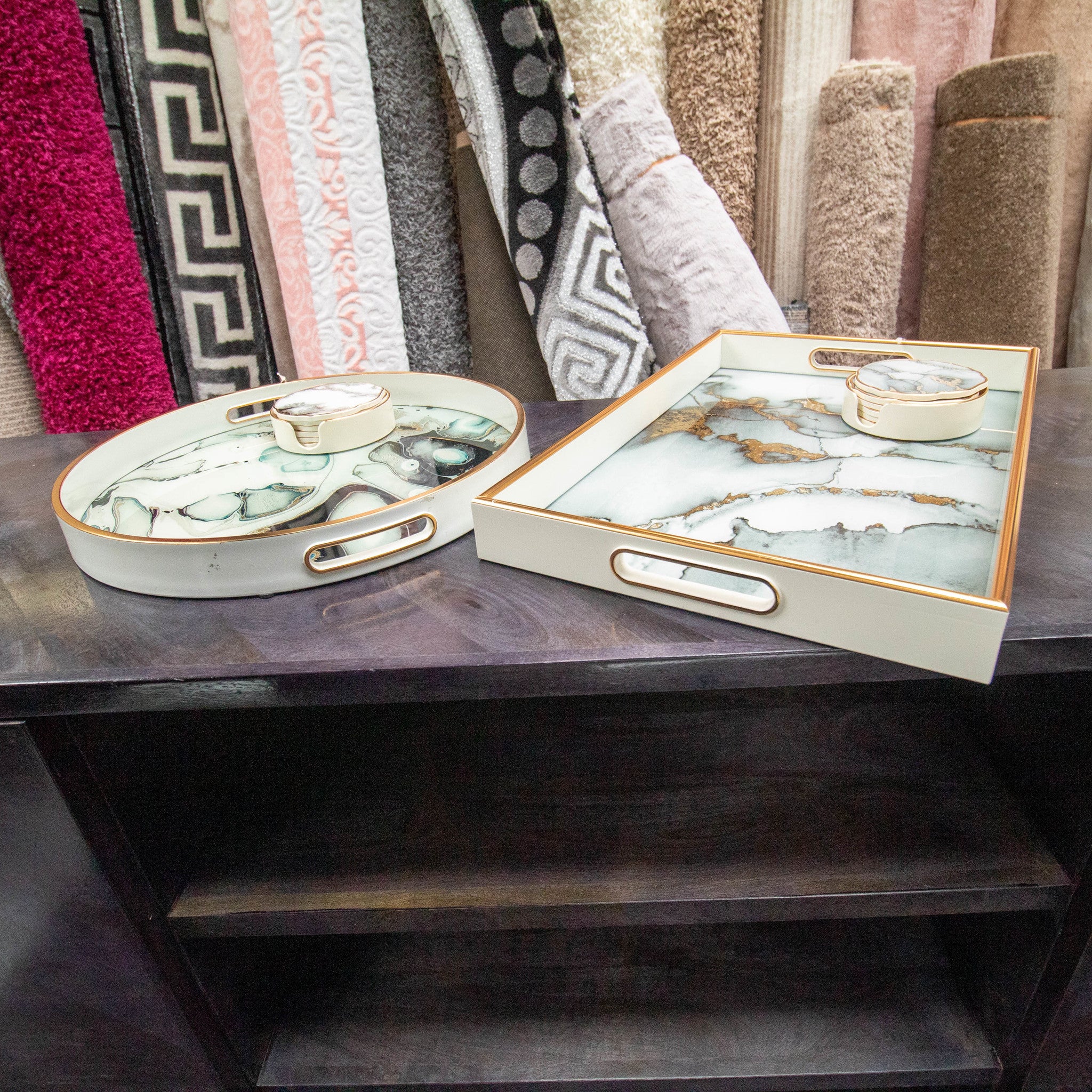 Tray Rectangle - Marble White