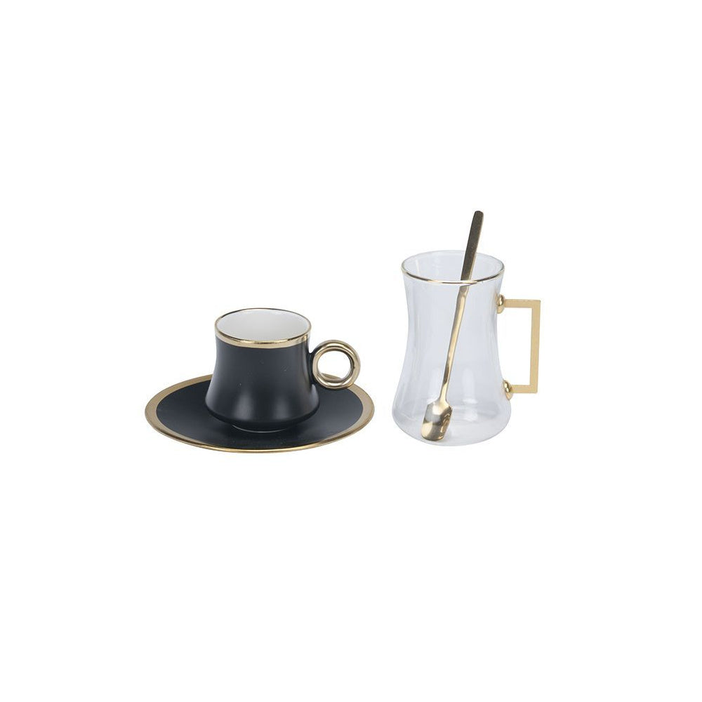 Bricard tea-espresso set - Valleta - Black 24-piece