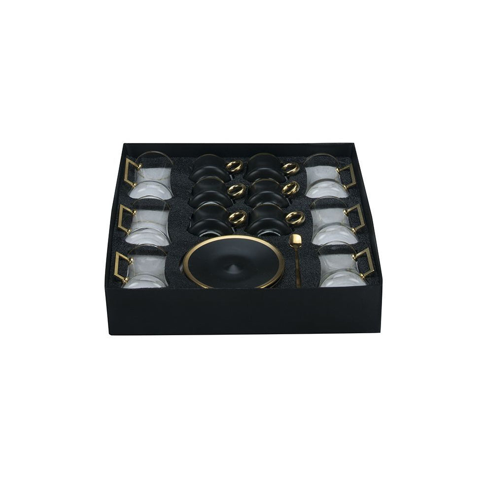 Bricard tea-espresso set - Valleta - Black 24-piece