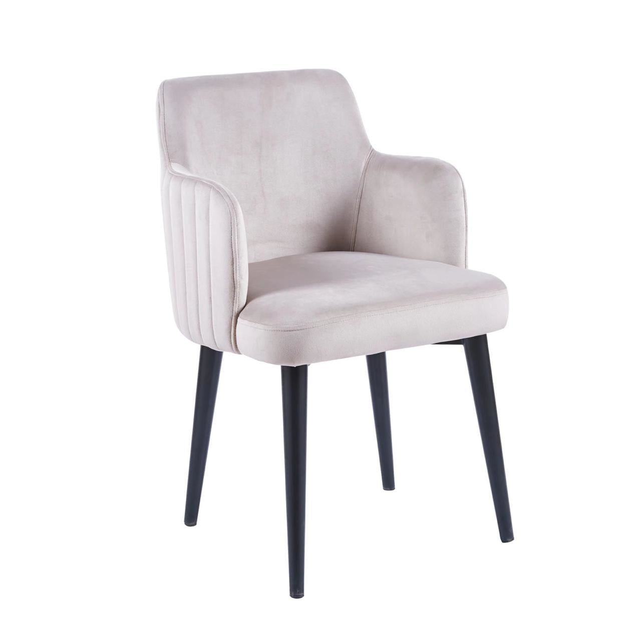 Dining chair Klara - Taupe | Black legs