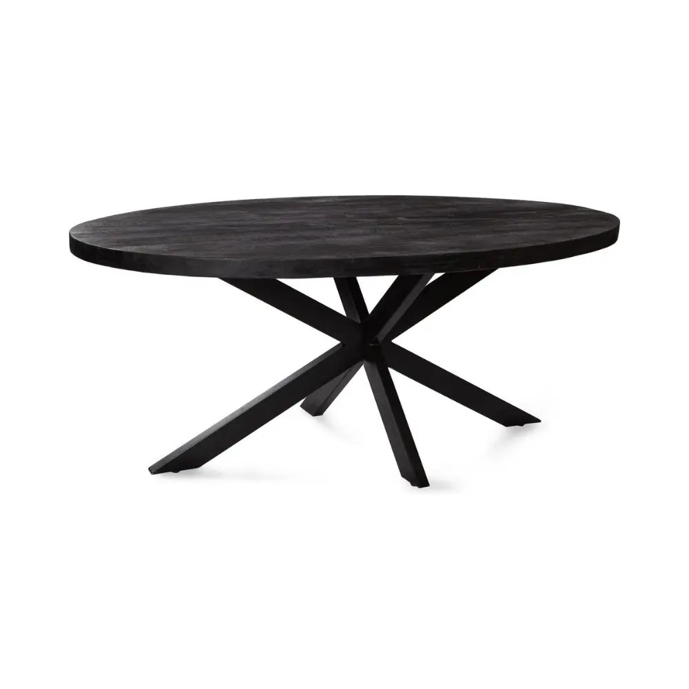 Eettafel Amsterdam Ovaal - Mangohout - Zwart Lampen & Meer