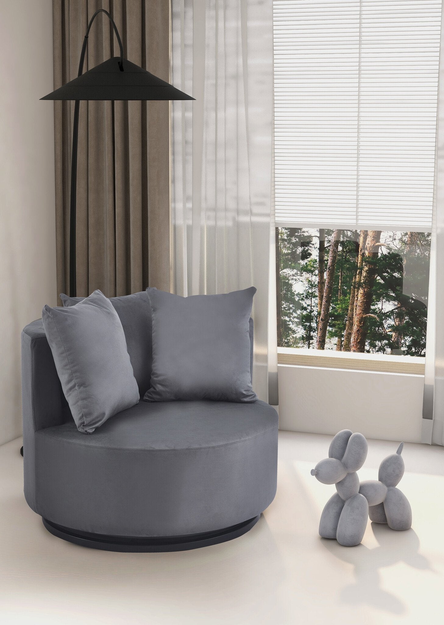 Loveseat Velvet- Grijs