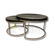 Coffee table Doblo Black Bonita set of 2 - Silver Frame