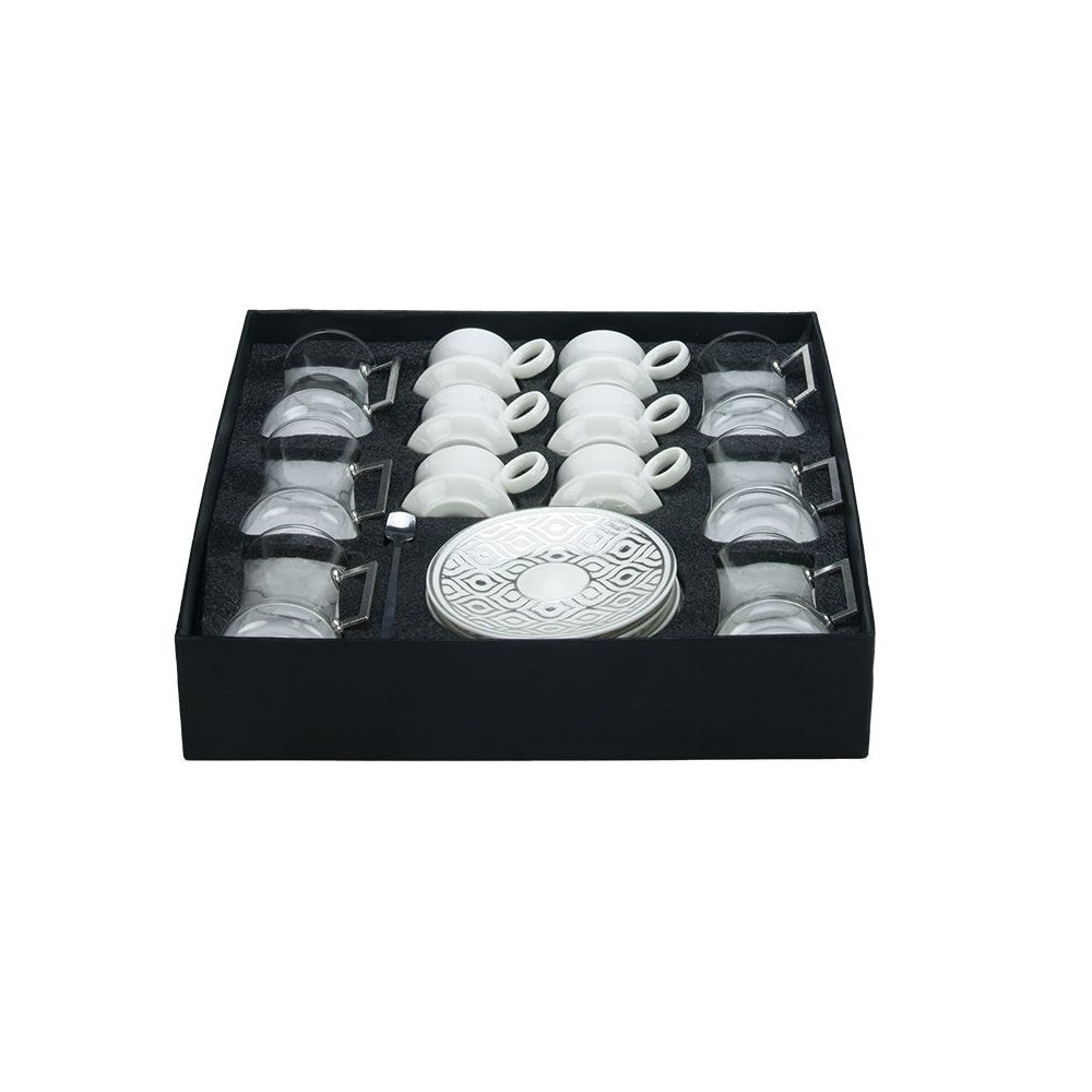 Bricard Plus tea-espresso set - Tangier - Silver 24-piece