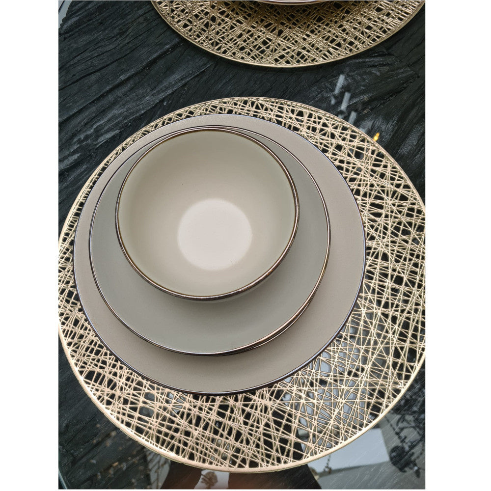 Dinnerware set - Colermo - gold 24 pieces
