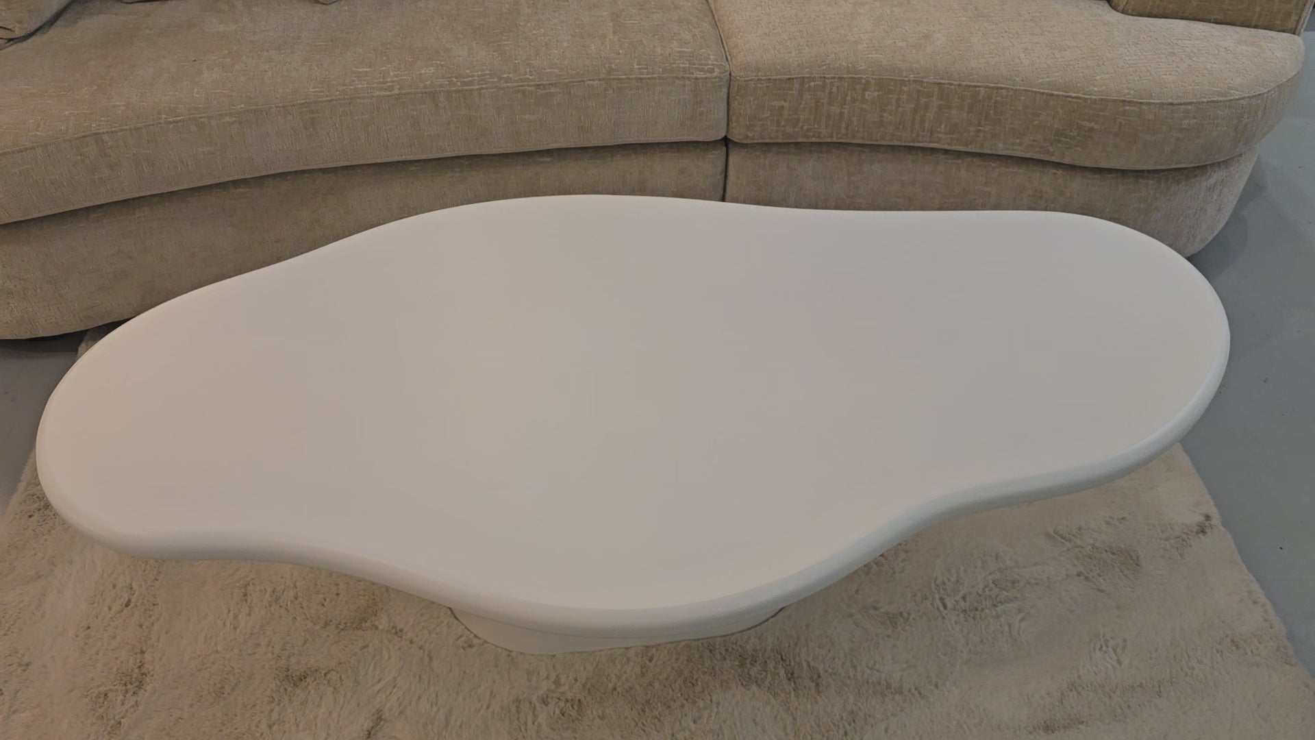 Load video: Carrara Coffee Table - Organic - Cream