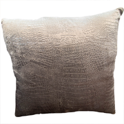 Velvet Croco Print Cushions - Silver