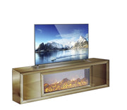 TV-Meubel Spiegelglas - Brons incl. elektrische sfeerhaard