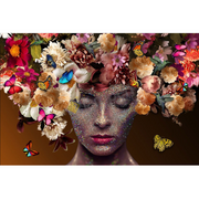 Flower Women-Glass Painting-120x80