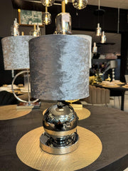 Globe Lamp Silver - 1 Globe - Round Base
