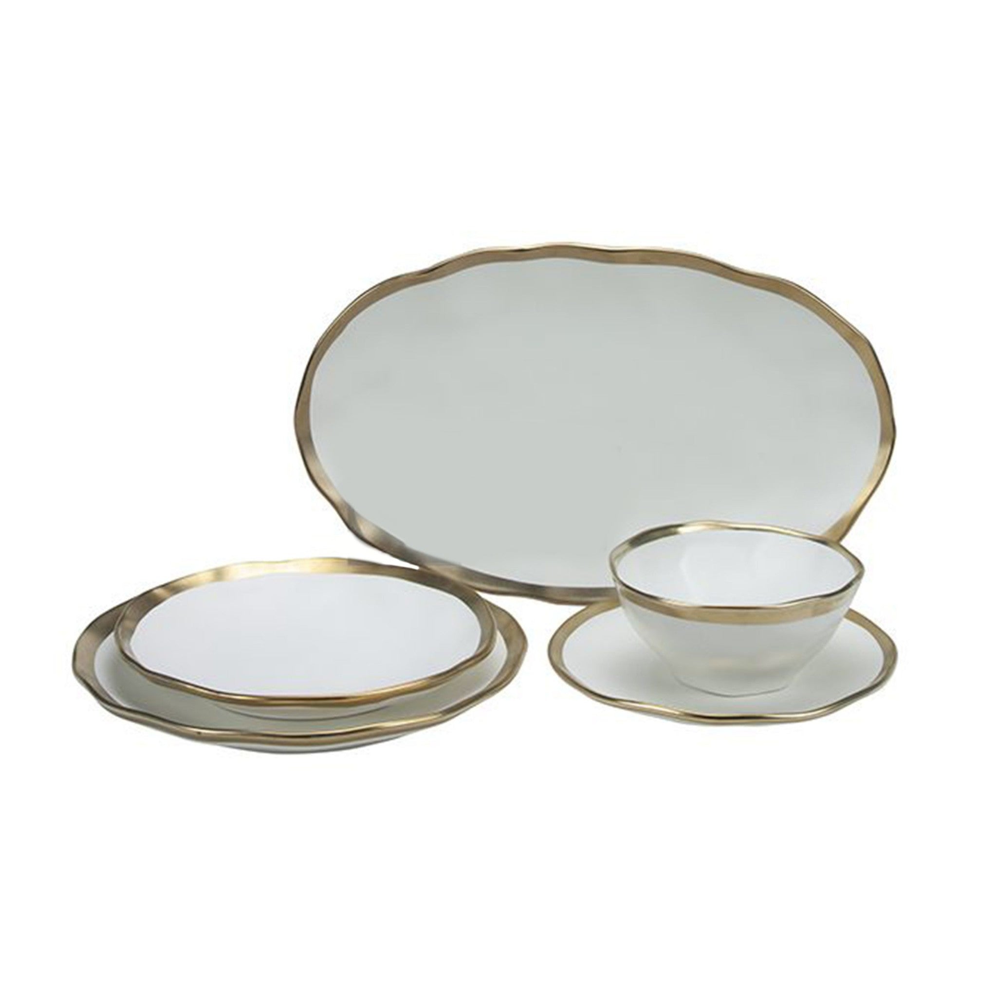 White Gold Pearl Dinner Set